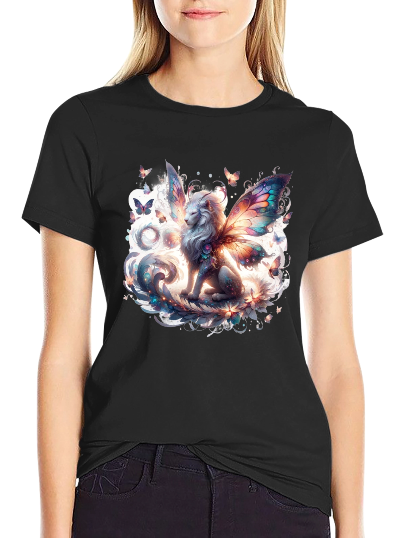 Fantasy Lion Butterfly Wing T-Shirt