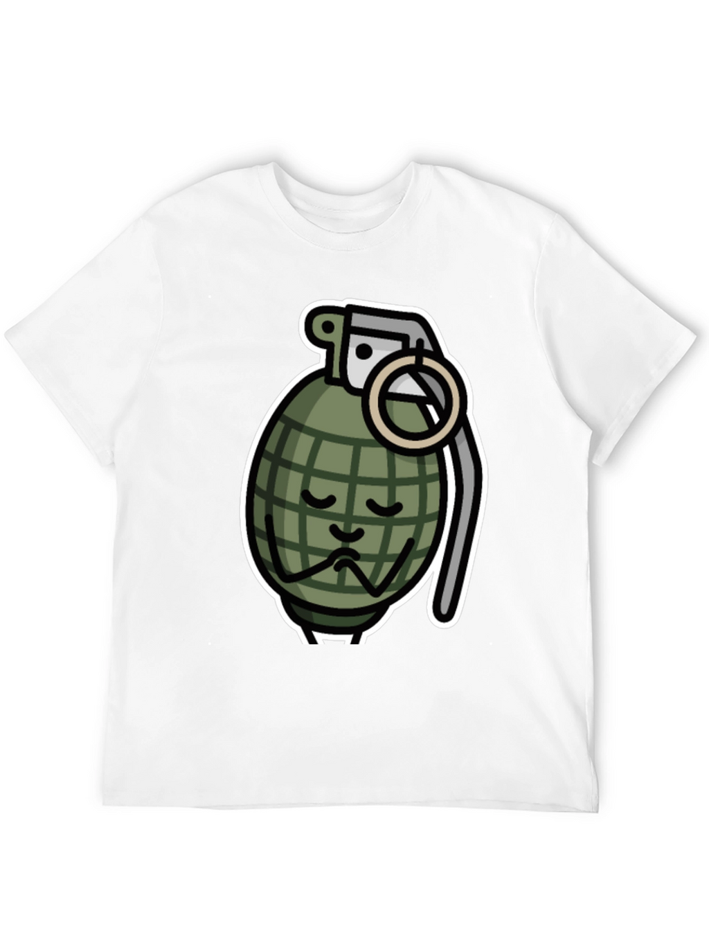 Sad Grenade Graphic T-Shirt - Black