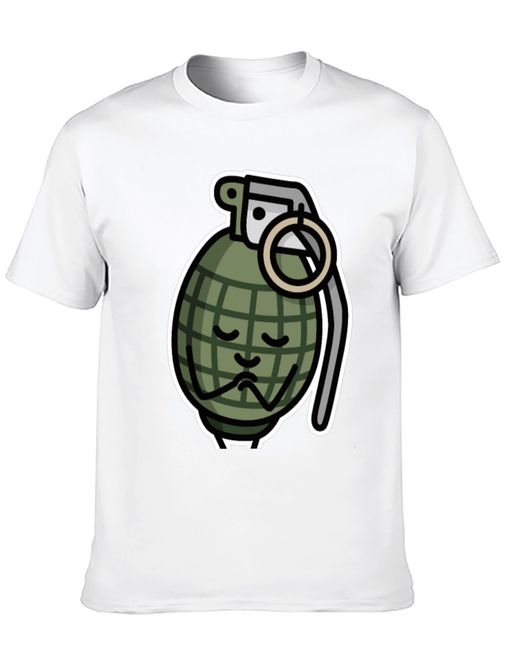 Sad Grenade Graphic T-Shirt - Black