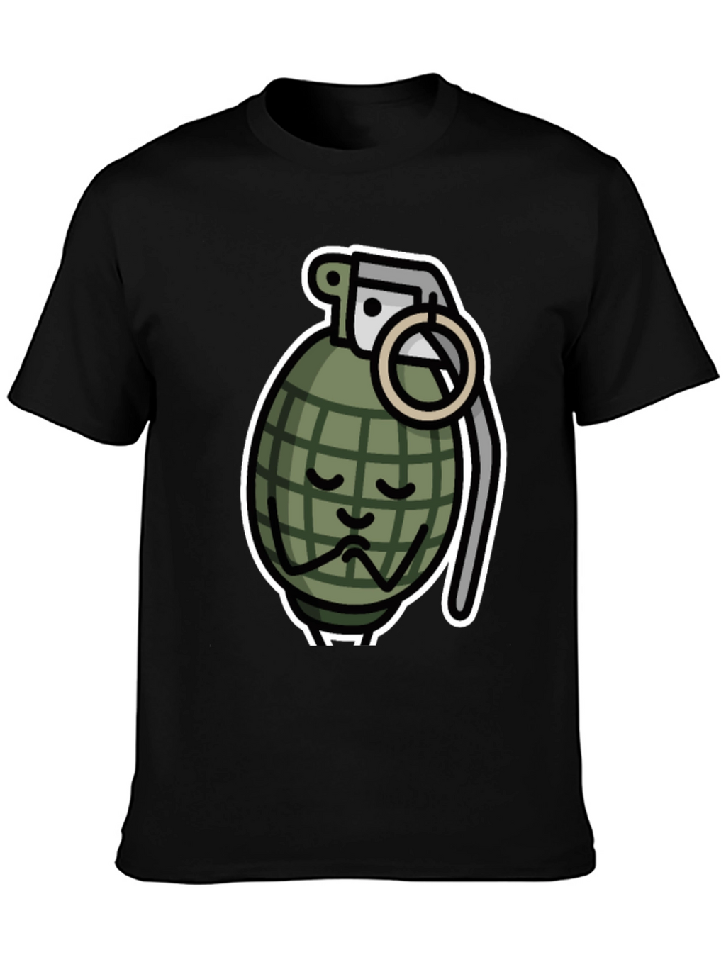 Sad Grenade Graphic T-Shirt - Black