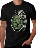 Sad Grenade Graphic T-Shirt - Black