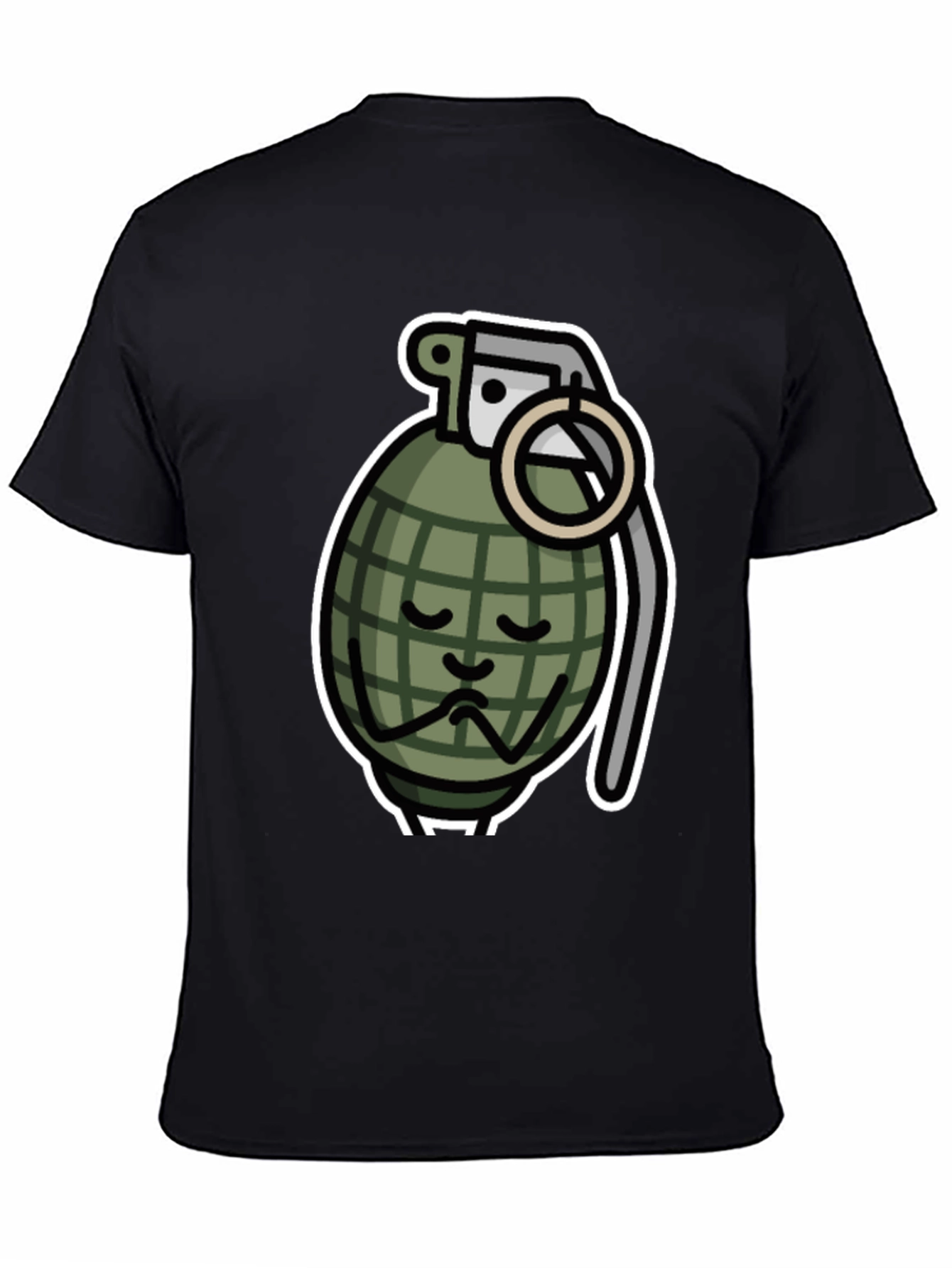 Sad Grenade Graphic T-Shirt - Black