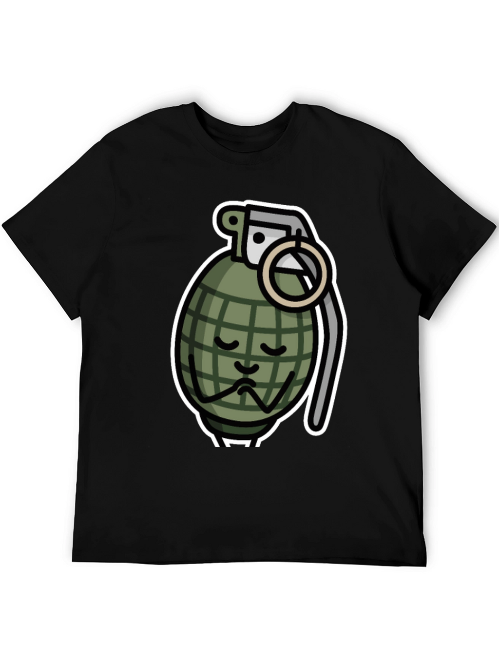 Sad Grenade Graphic T-Shirt - Black