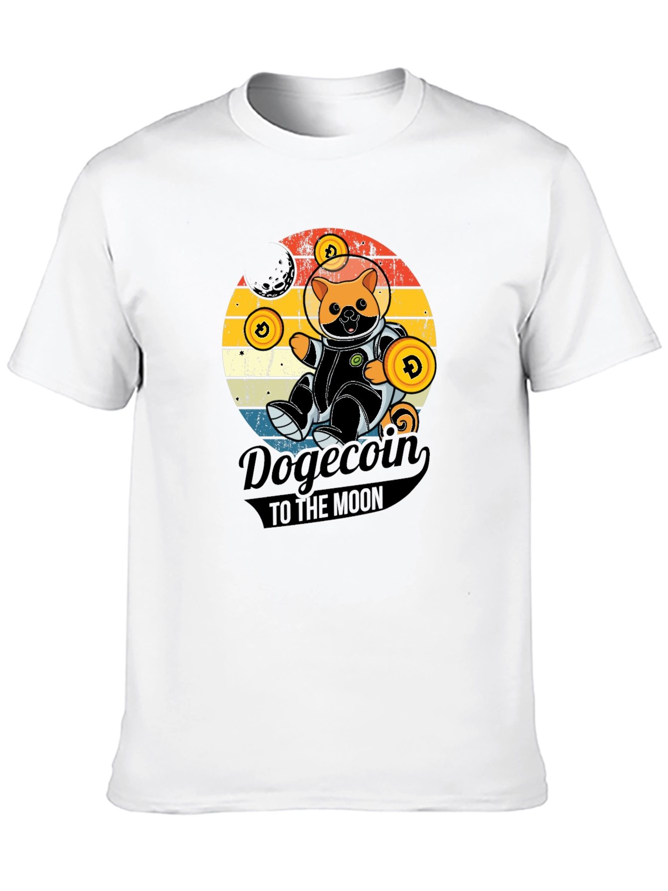 Dogecoin to the Moon Black Graphic Tee