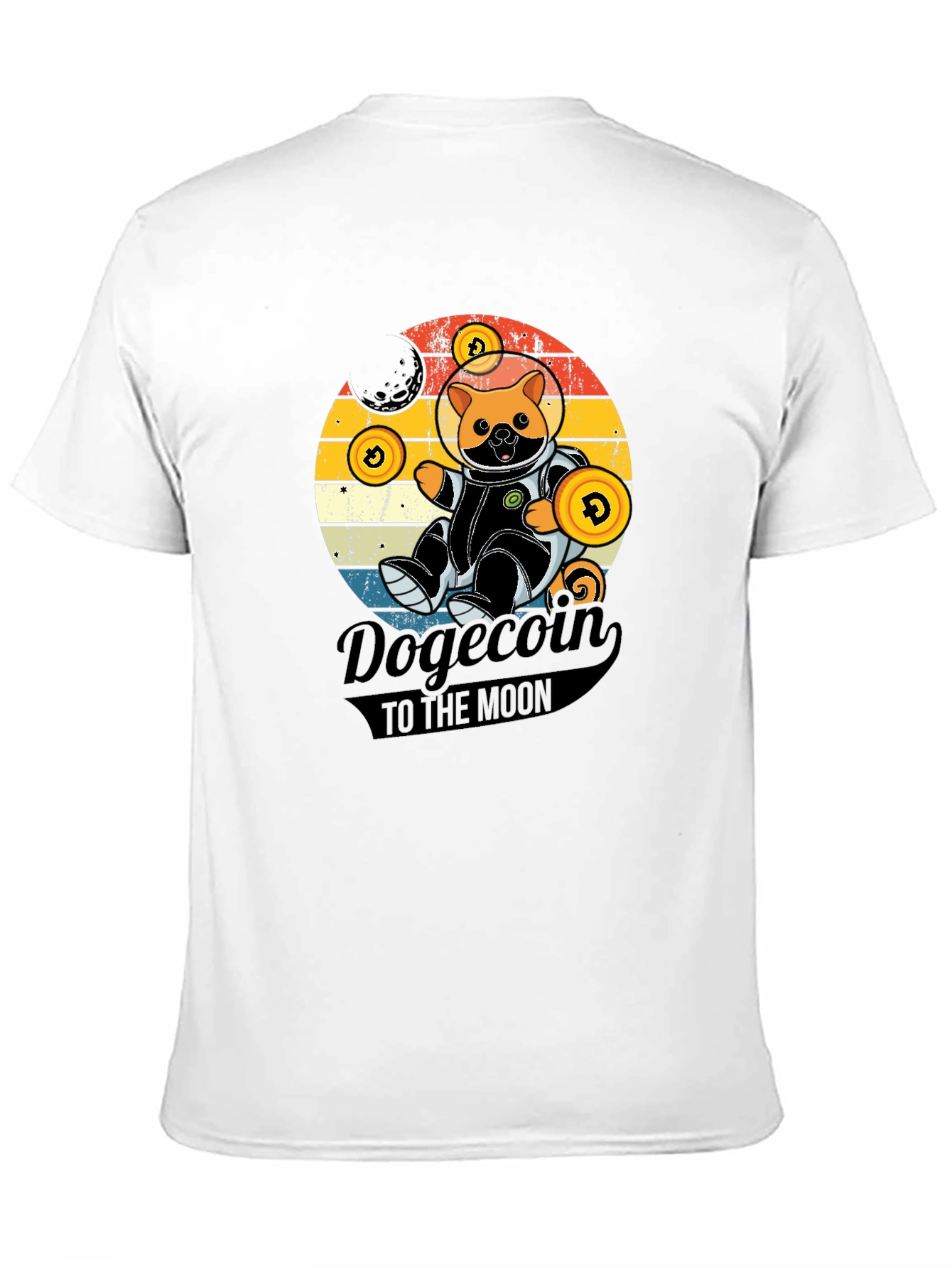 Dogecoin to the Moon Black Graphic Tee