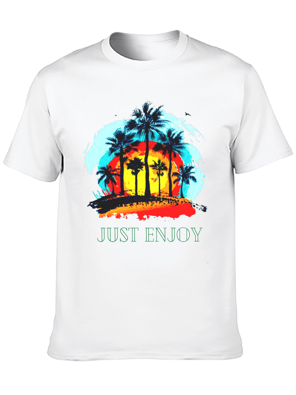 Just Enjoy Palm Tree Graphic T-Shirt