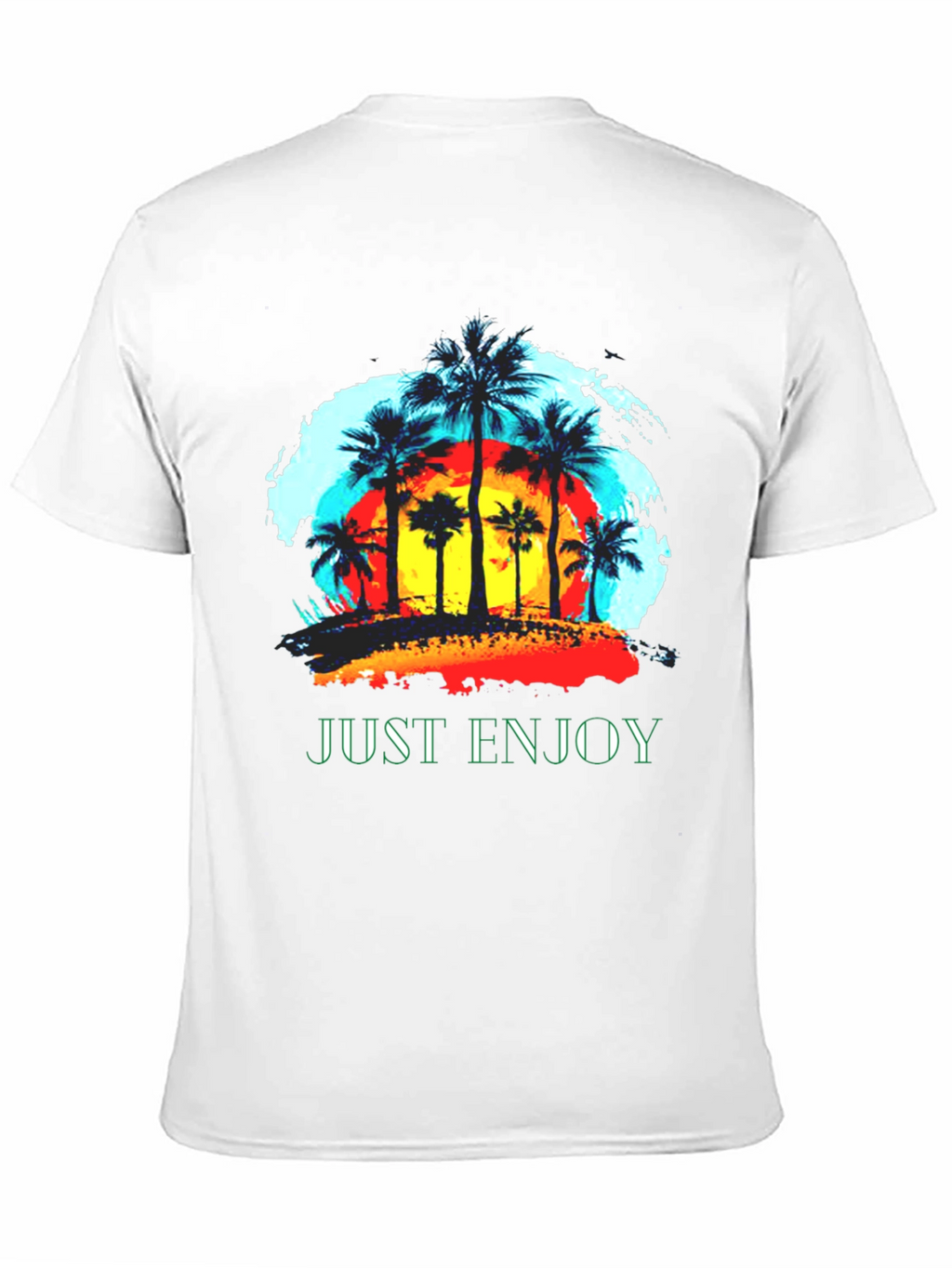 Just Enjoy Palm Tree Graphic T-Shirt