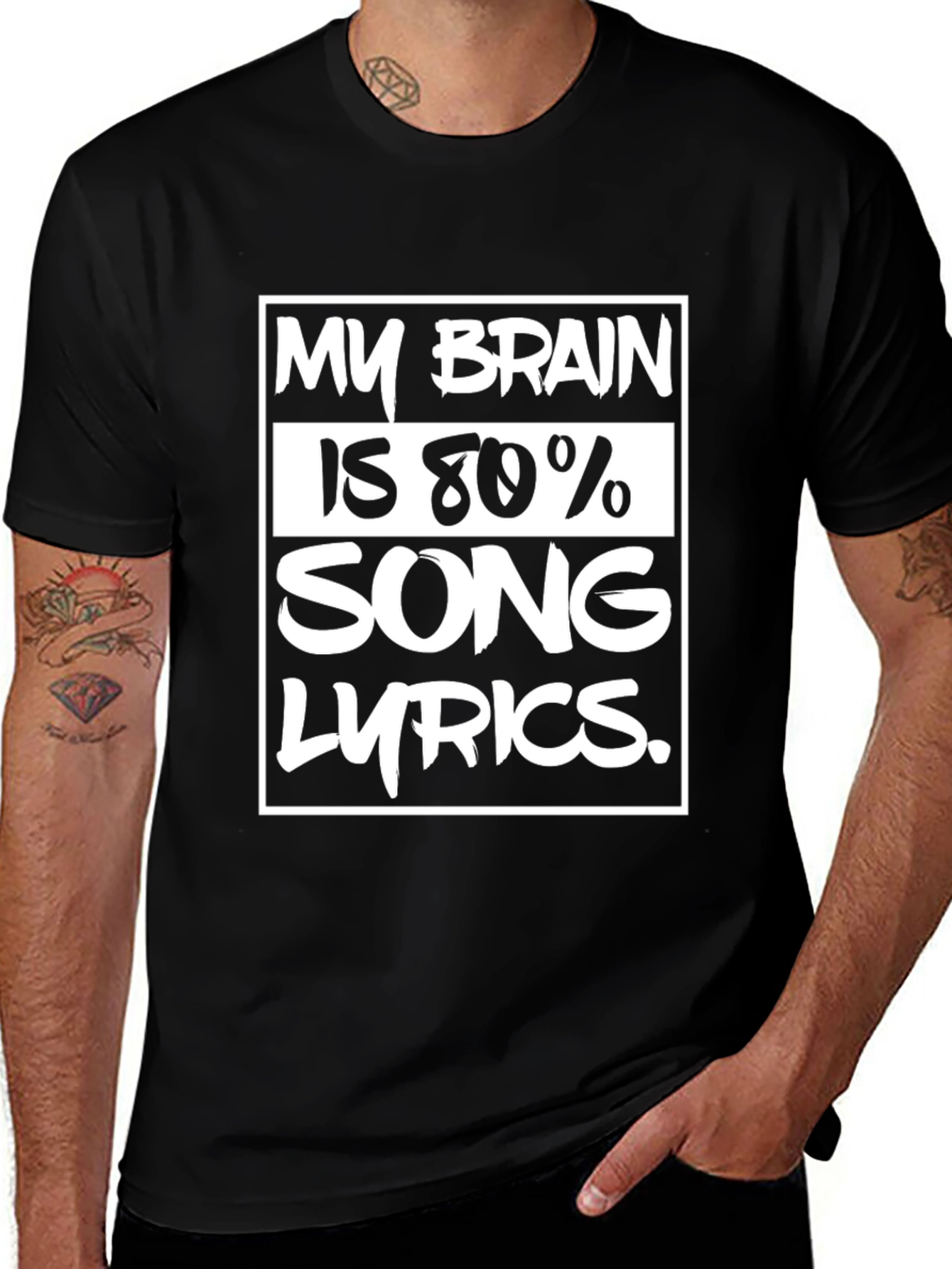 My Brain is 80% Song Lyrics T-Shirt