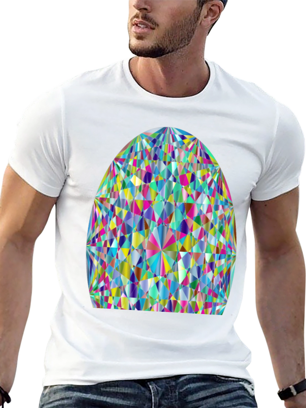 Prism Geometric Graphic Tee - Stylish Cotton Comfort