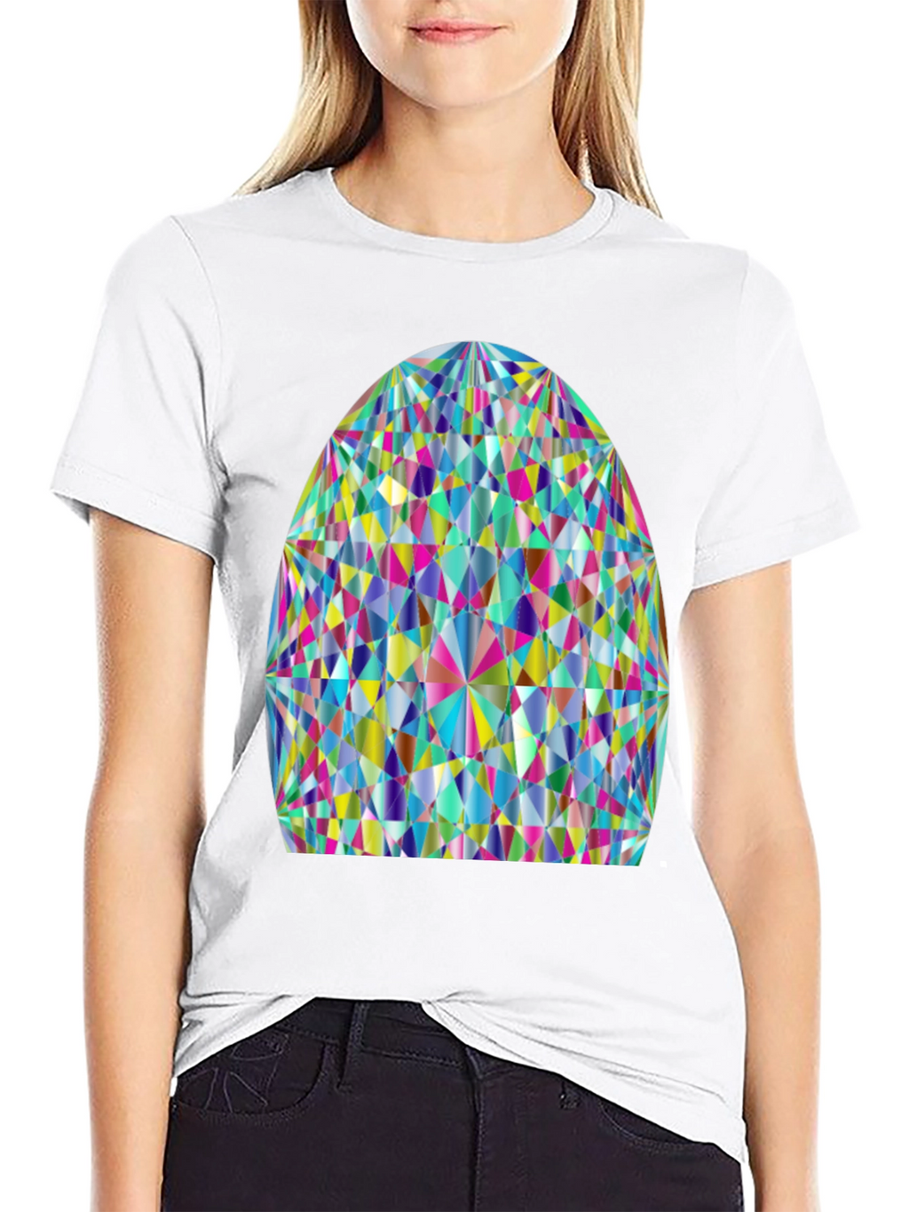 Prism Geometric Graphic Tee - Stylish Cotton Comfort