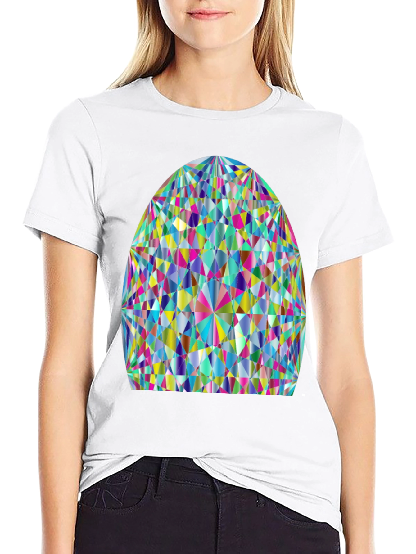 Prism Geometric Graphic Tee - Stylish Cotton Comfort