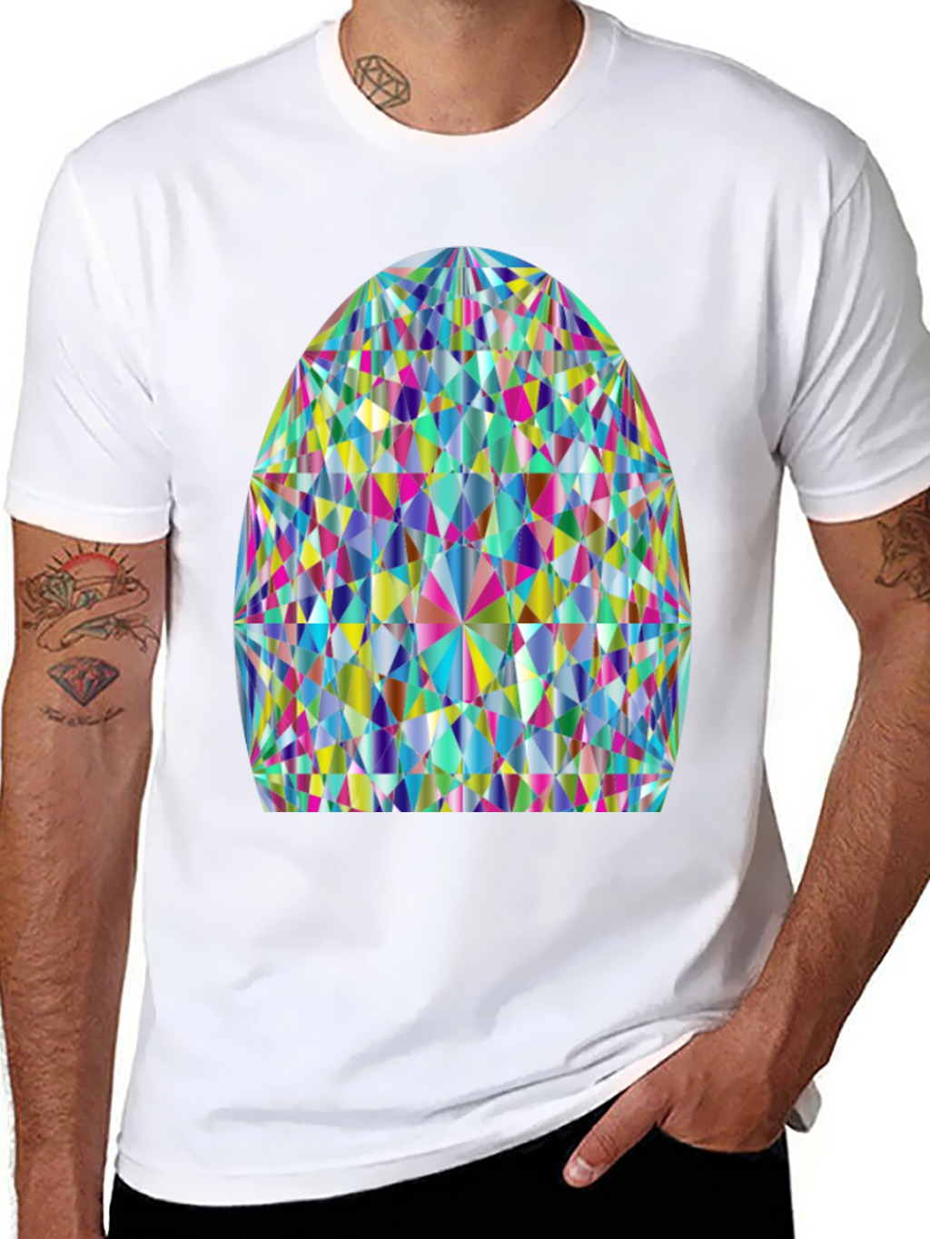 Prism Geometric Graphic Tee - Stylish Cotton Comfort