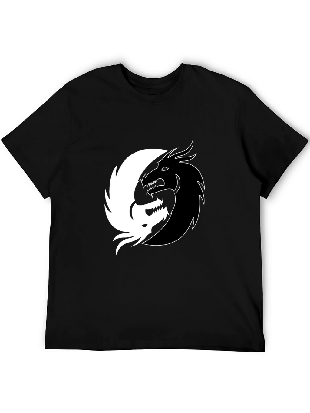 Yin Yang Dragon Graphic Tee - Black
