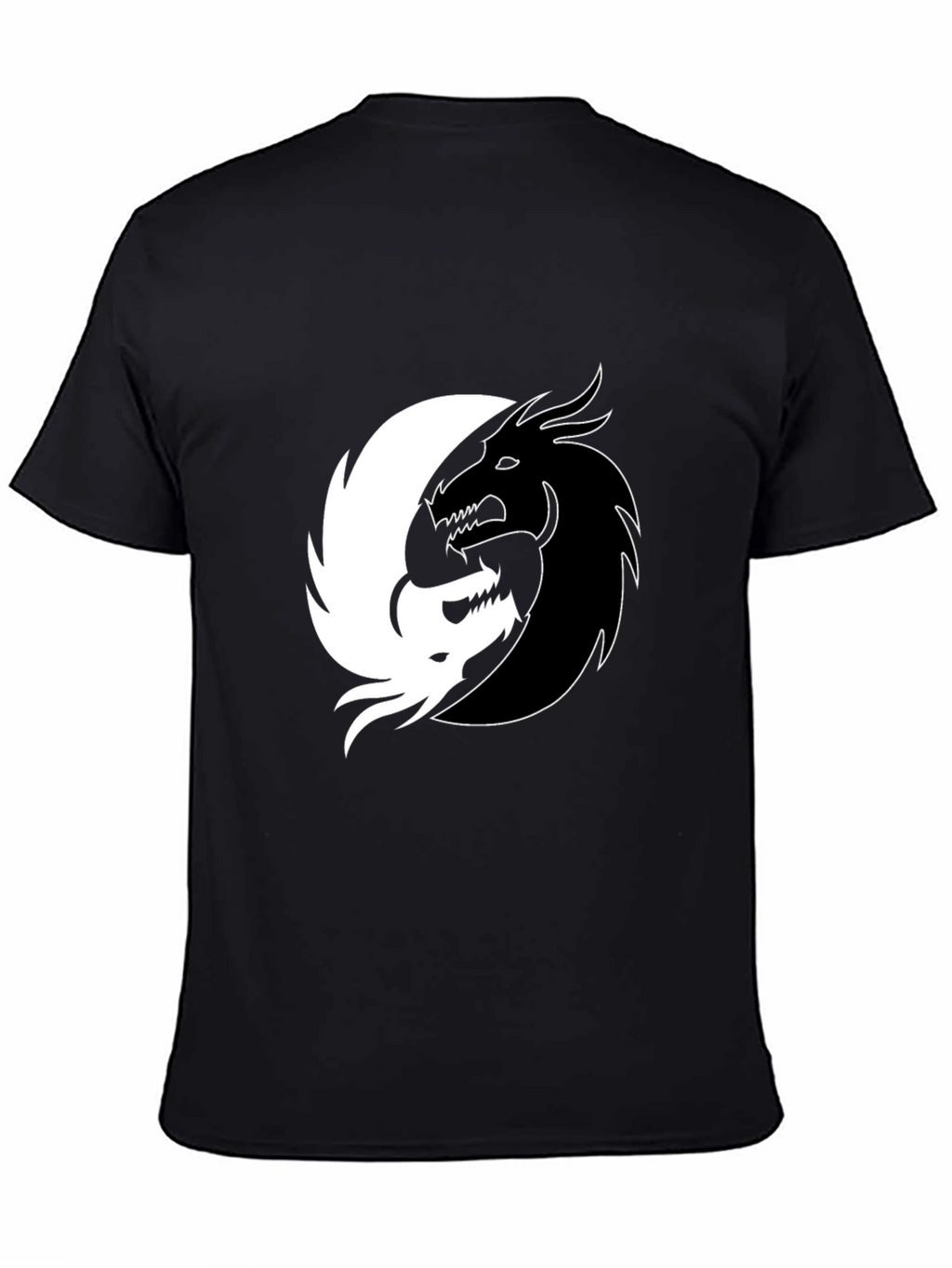 Yin Yang Dragon Graphic Tee - Black