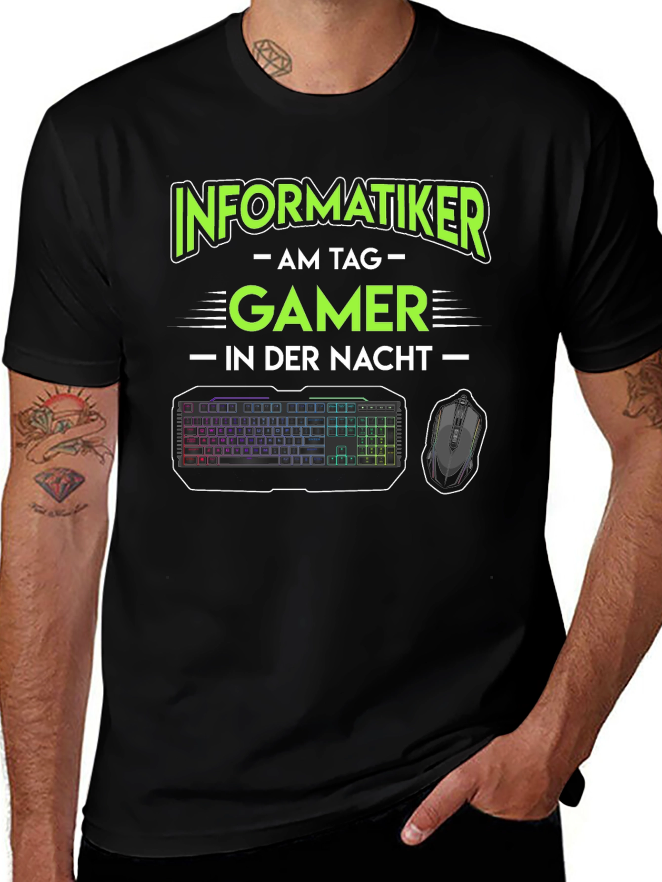 Informatiker Gamer T-Shirt - Day Coder Night Gamer