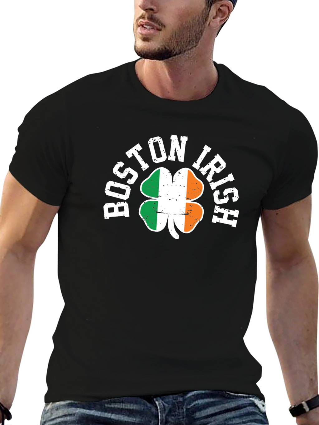 Boston Irish Shamrock Graphic T-Shirt
