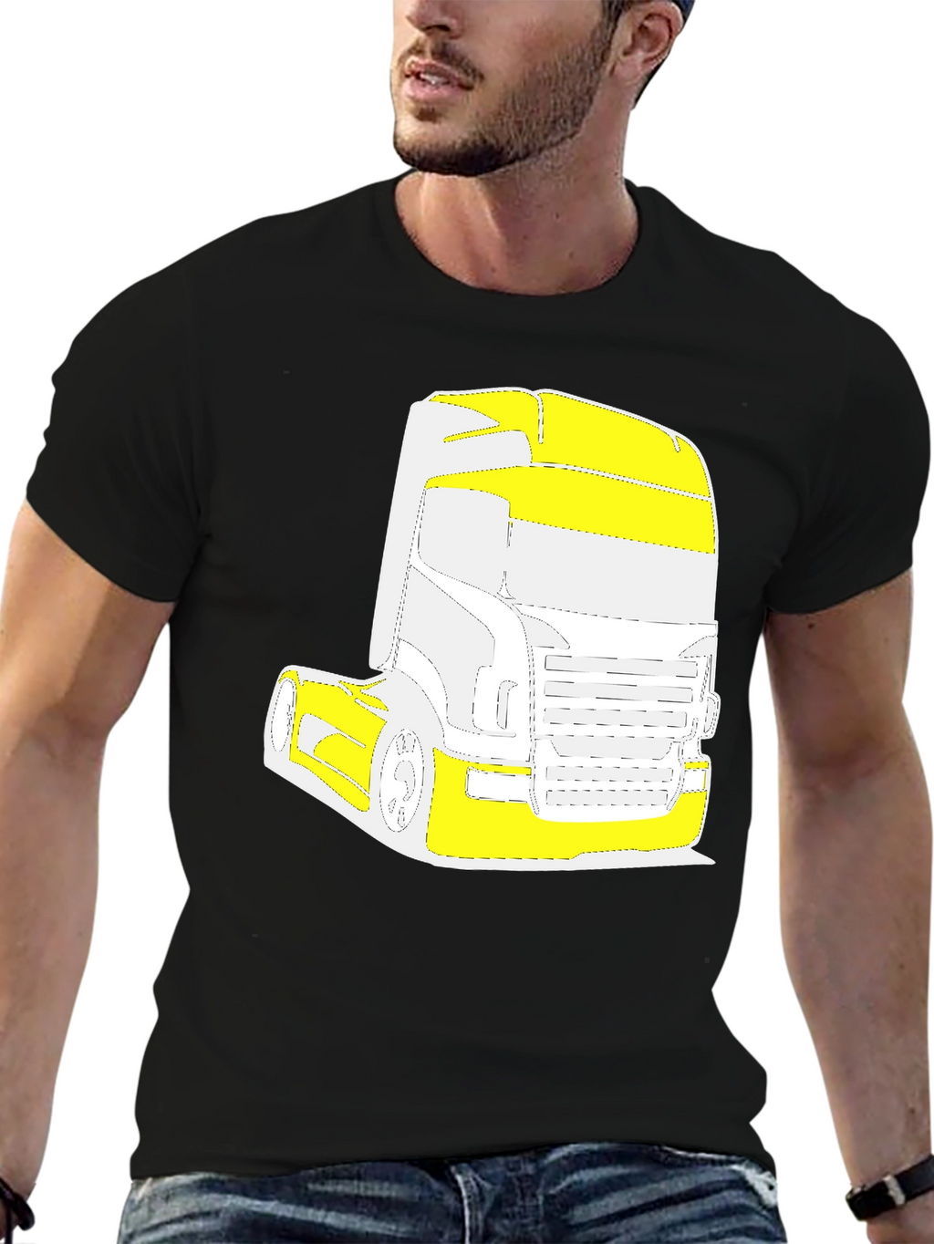 Truck Graphic Tee - Black Cotton Blend