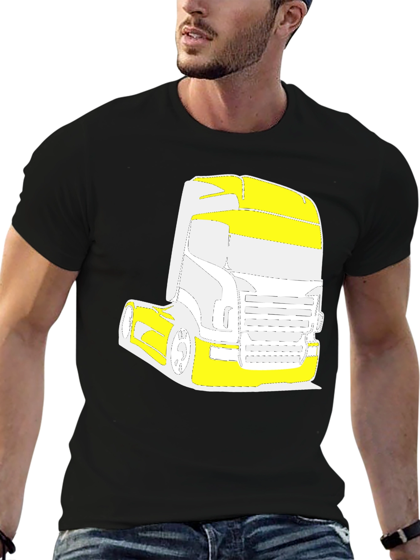 Truck Graphic Tee - Black Cotton Blend