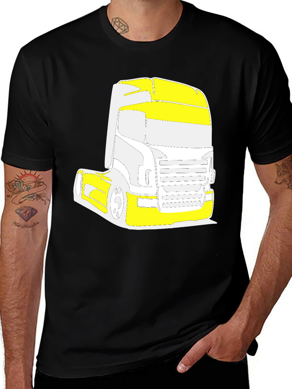Truck Graphic Tee - Black Cotton Blend