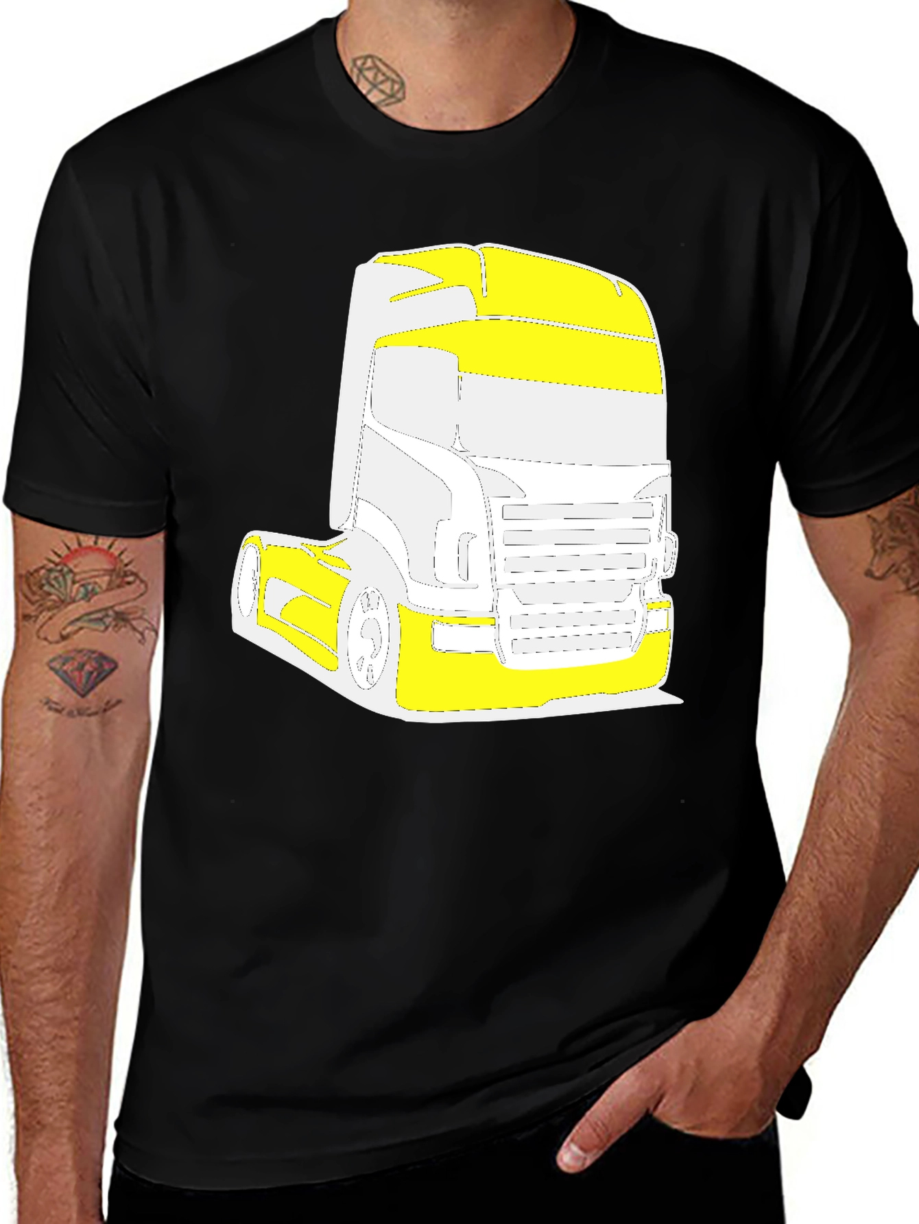 Truck Graphic Tee - Black Cotton Blend