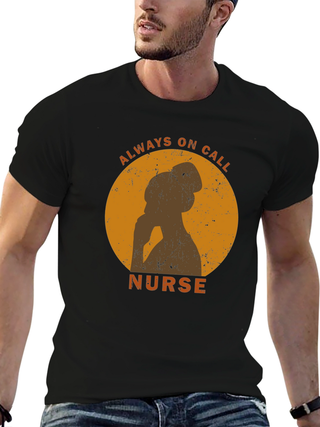 Always On Call Nurse Graphic Tee - Black