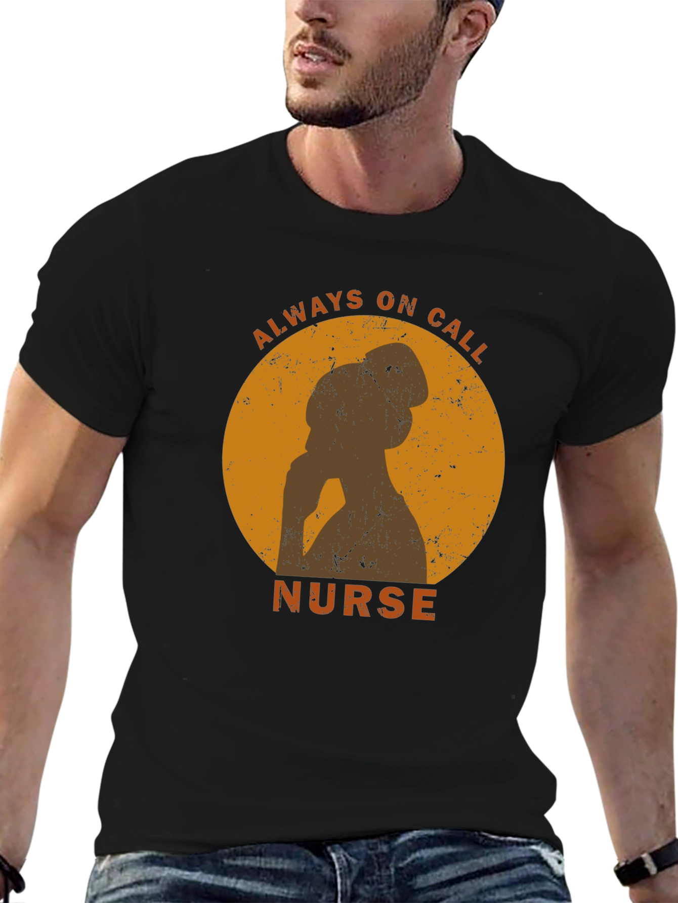 Always On Call Nurse Graphic Tee - Black