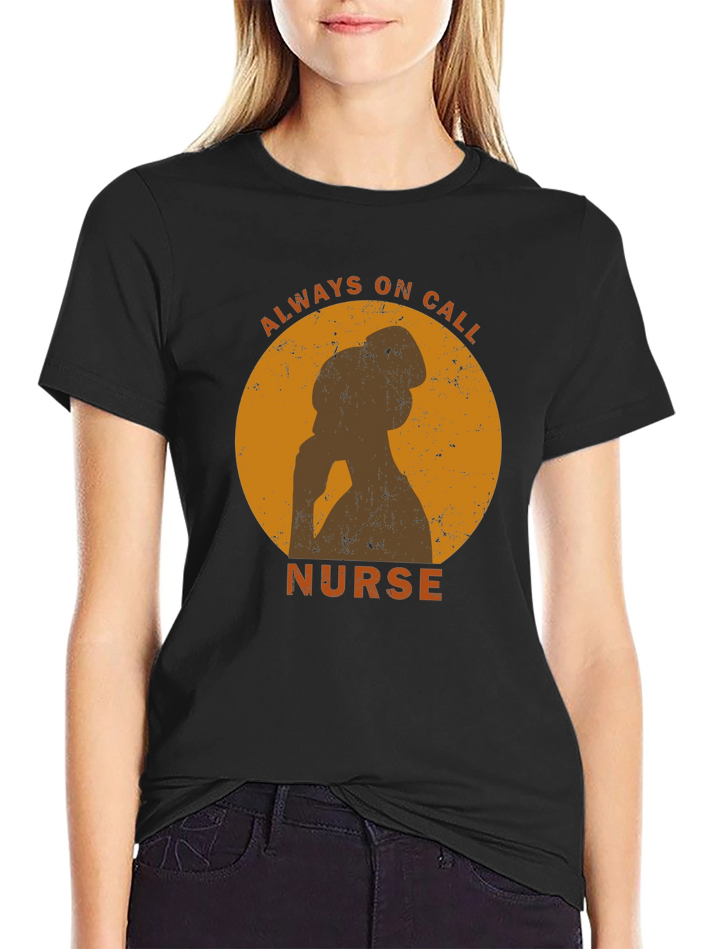 Always On Call Nurse Graphic Tee - Black
