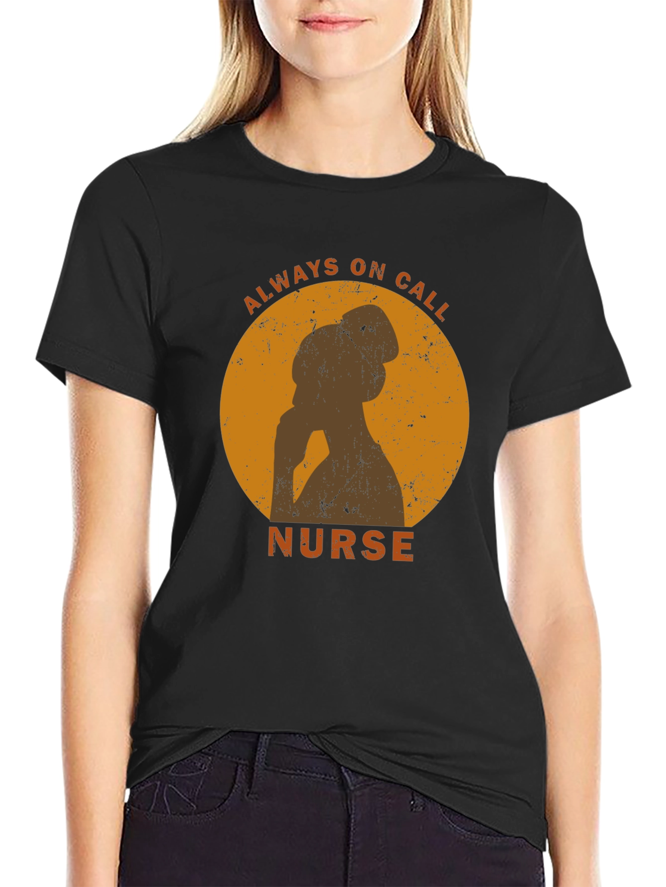 Always On Call Nurse Graphic Tee - Black