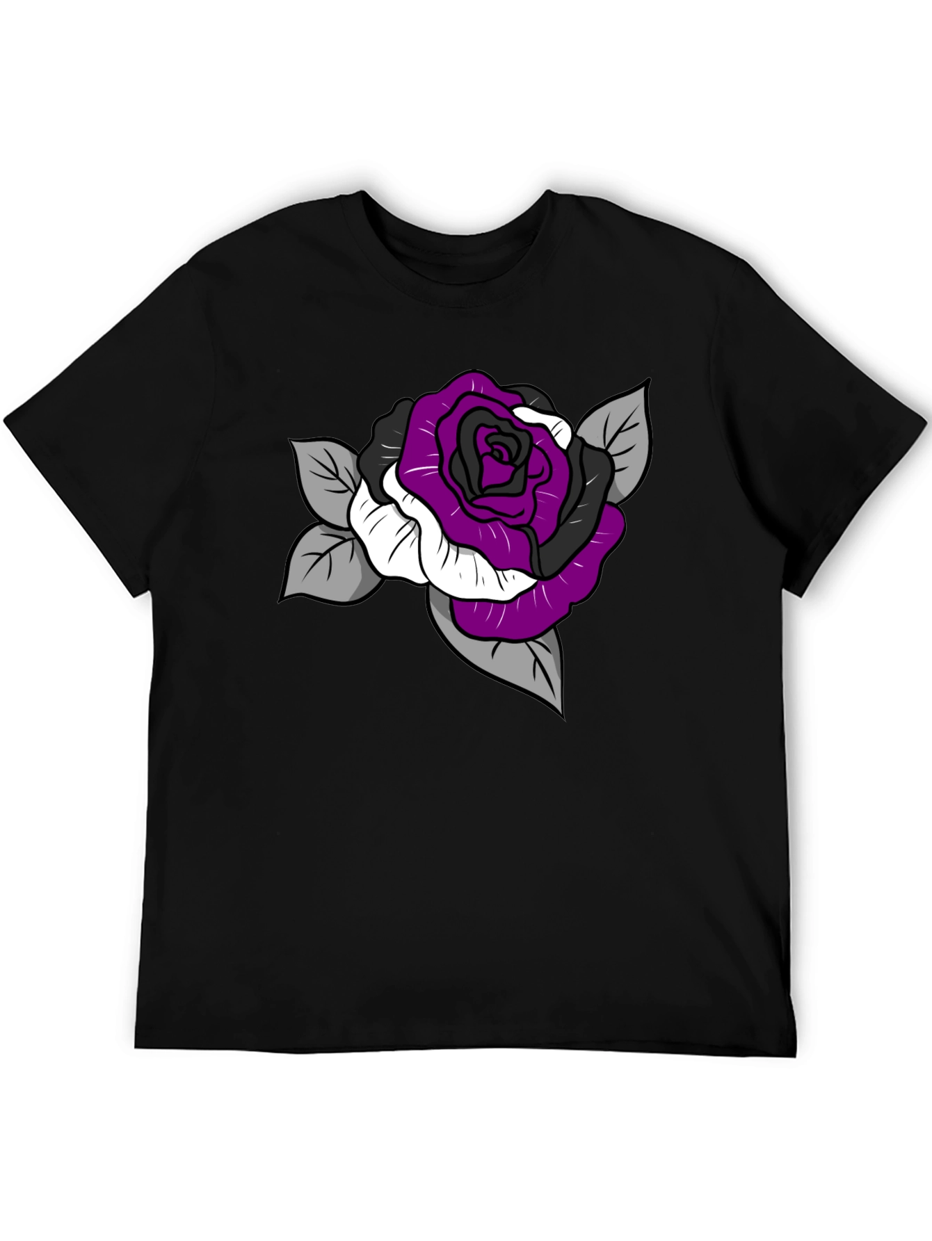 Ace Pride Rose Graphic Tee - Black Cotton Comfort