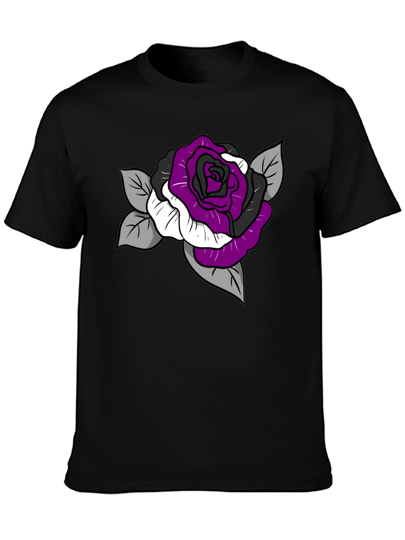 Ace Pride Rose Graphic Tee - Black Cotton Comfort