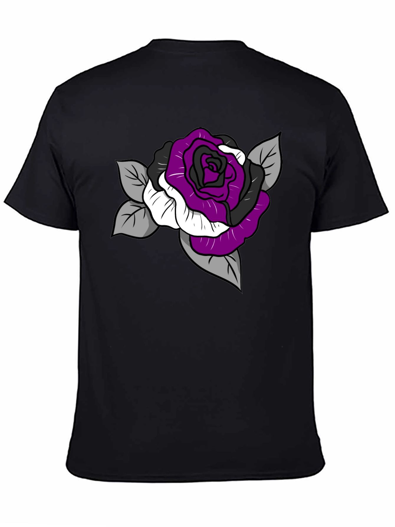 Ace Pride Rose Graphic Tee - Black Cotton Comfort