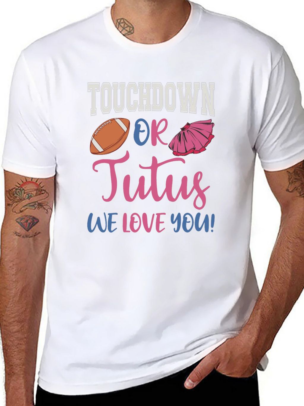 Touchdown or Tutus Gender Reveal T-Shirt