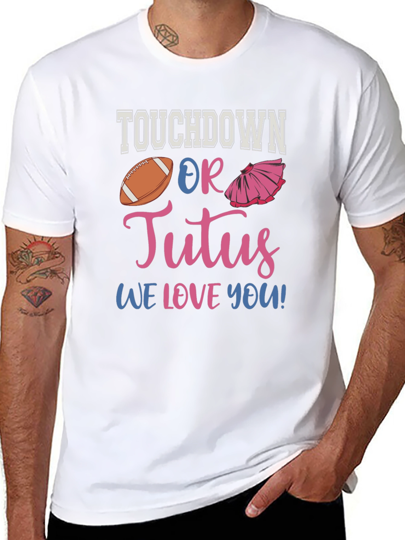 Touchdown or Tutus Gender Reveal T-Shirt