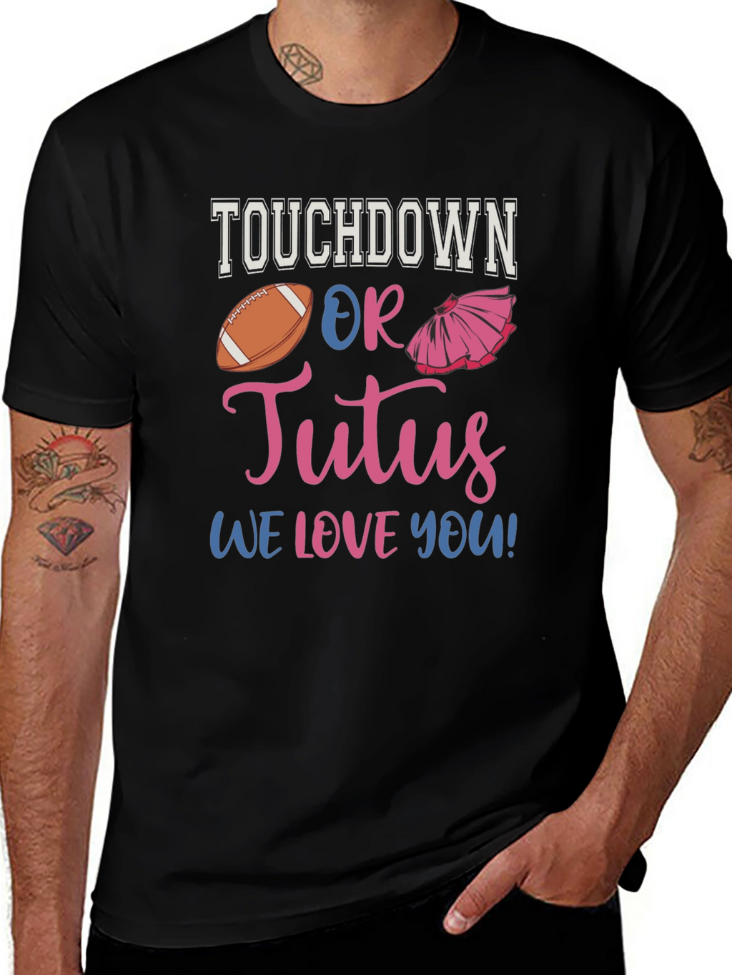 Touchdown or Tutus Gender Reveal T-Shirt