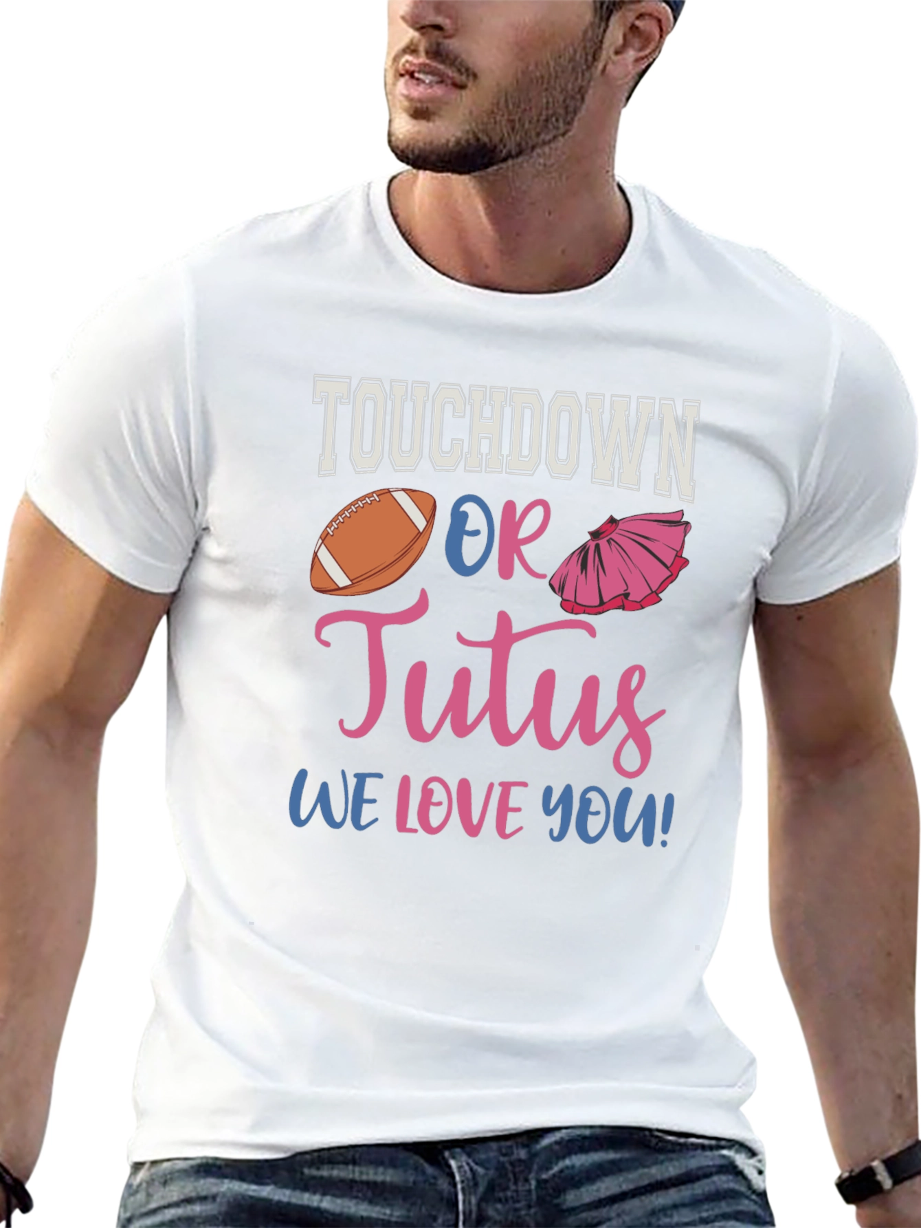 Touchdown or Tutus Gender Reveal T-Shirt