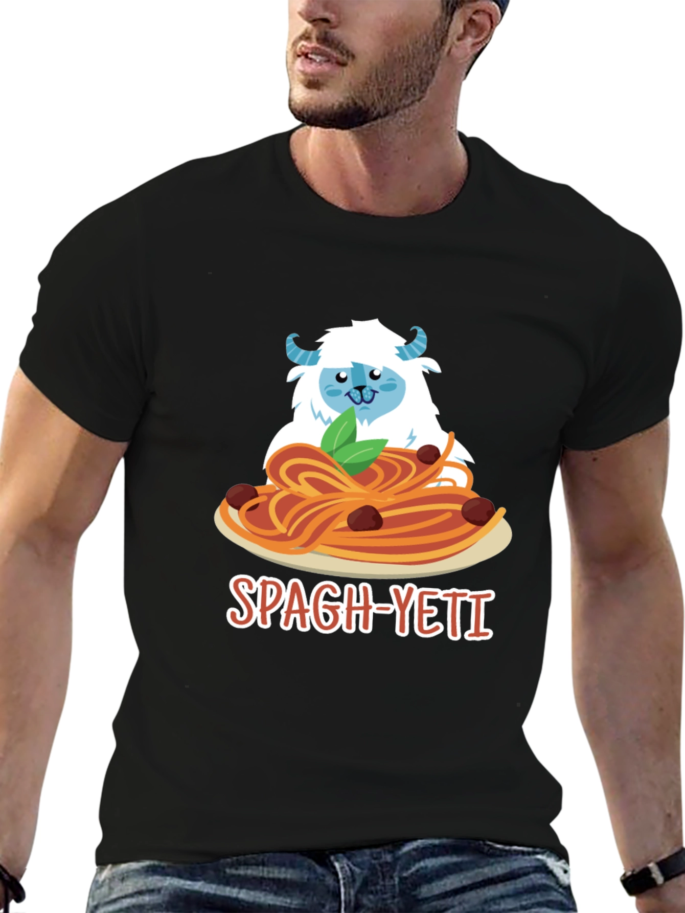 Spagh-Yeti T-Shirt - Funny Yeti Spaghetti Design
