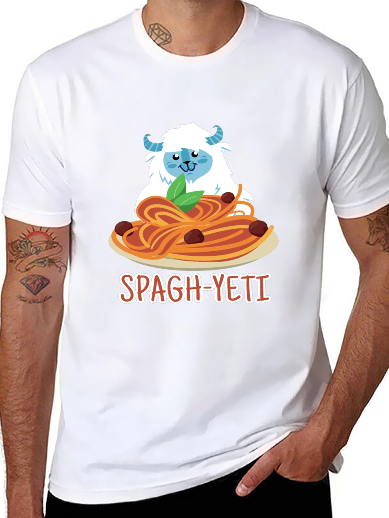Spagh-Yeti T-Shirt - Funny Yeti Spaghetti Design