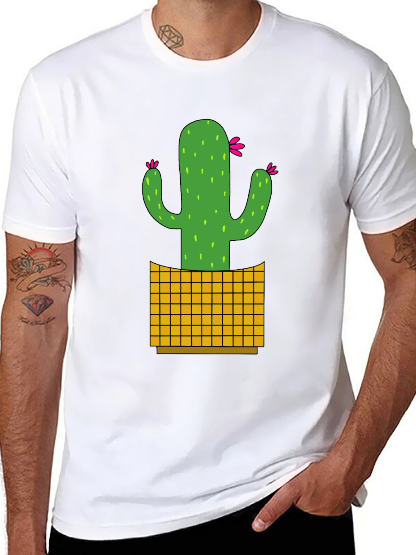 Cactus Graphic Tee - Black Casual Shirt