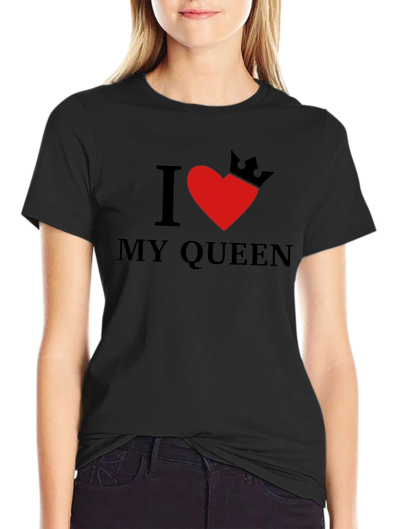 I Heart My Queen - Mens Black Graphic Tee