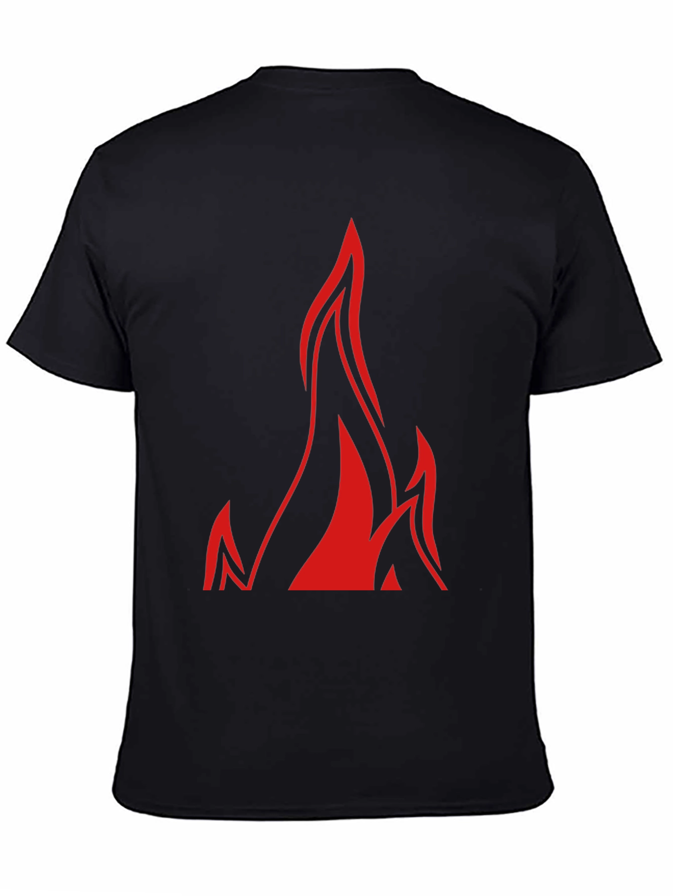 Bold Flame Graphic Black T-Shirt