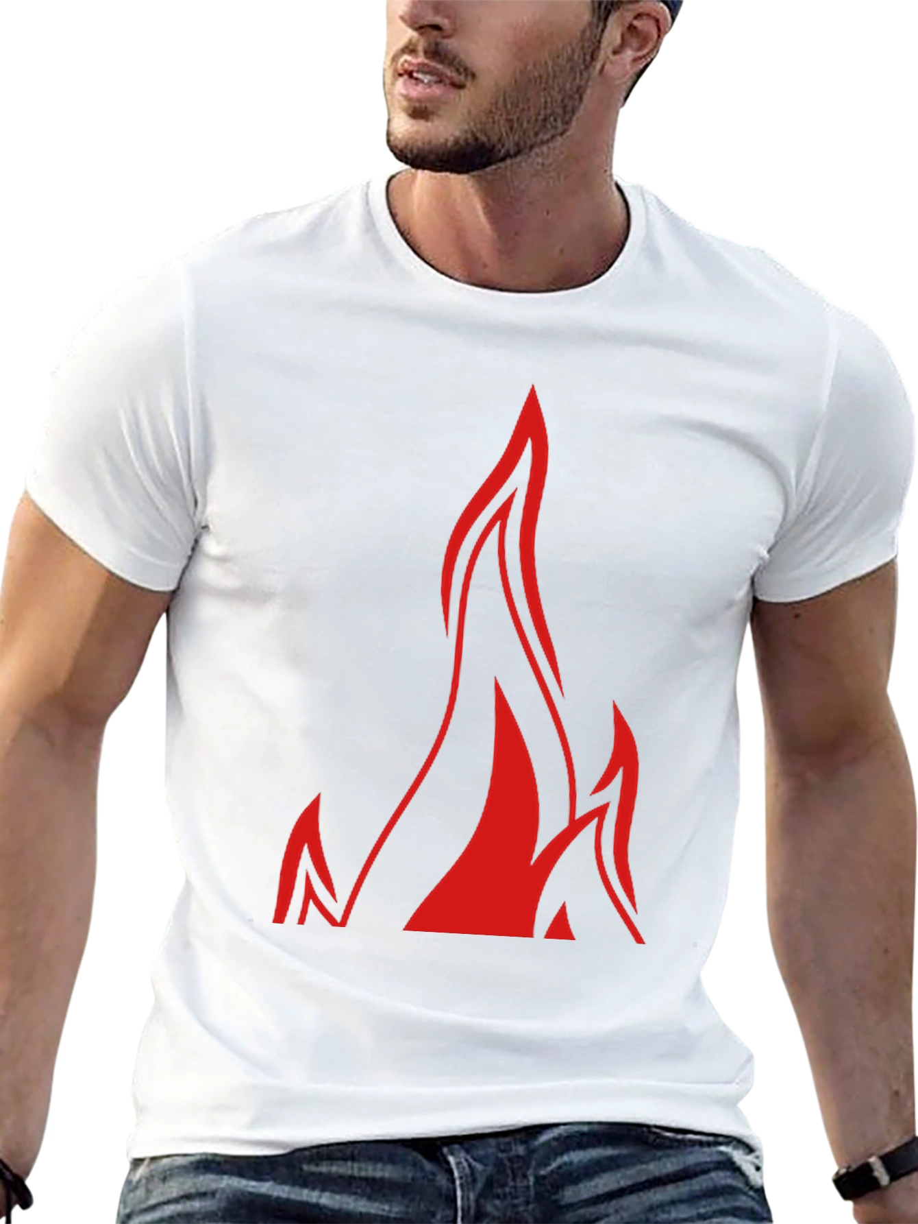 Bold Flame Graphic Black T-Shirt