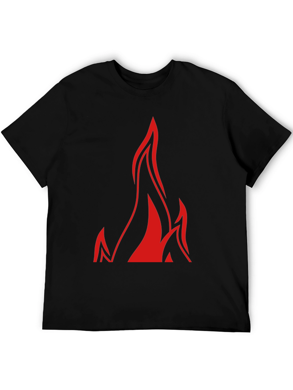 Bold Flame Graphic Black T-Shirt