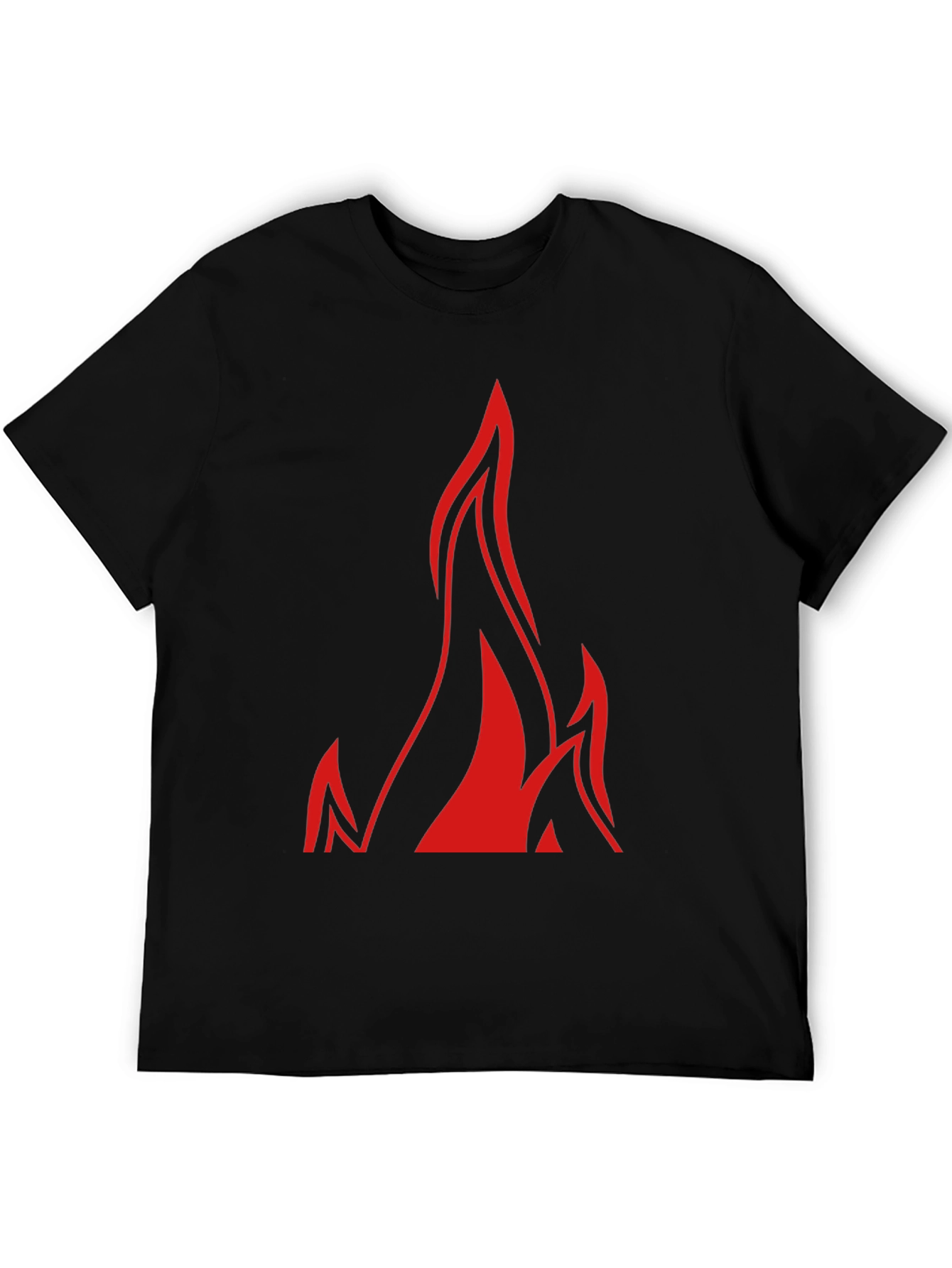 Bold Flame Graphic Black T-Shirt