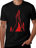 Bold Flame Graphic Black T-Shirt
