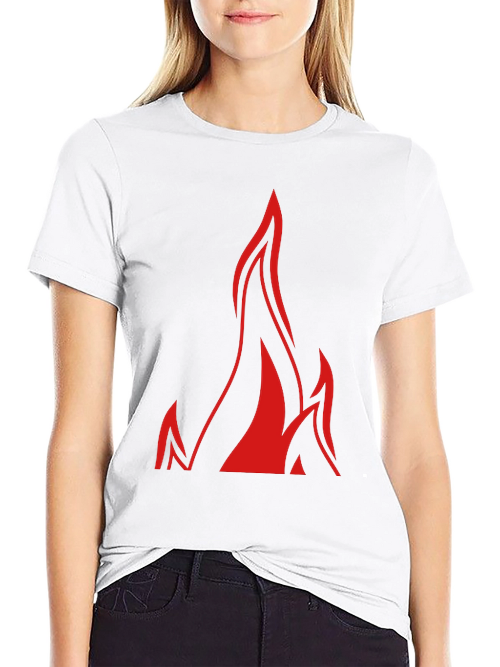 Bold Flame Graphic Black T-Shirt