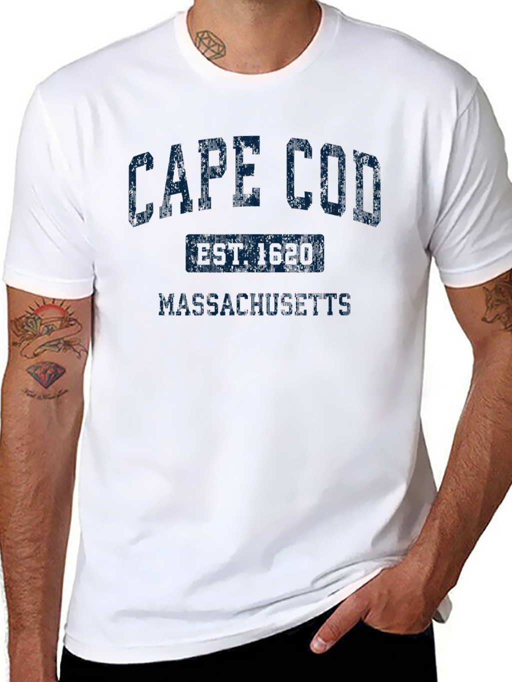 Cape Cod Massachusetts Est. 1620 Black T-Shirt