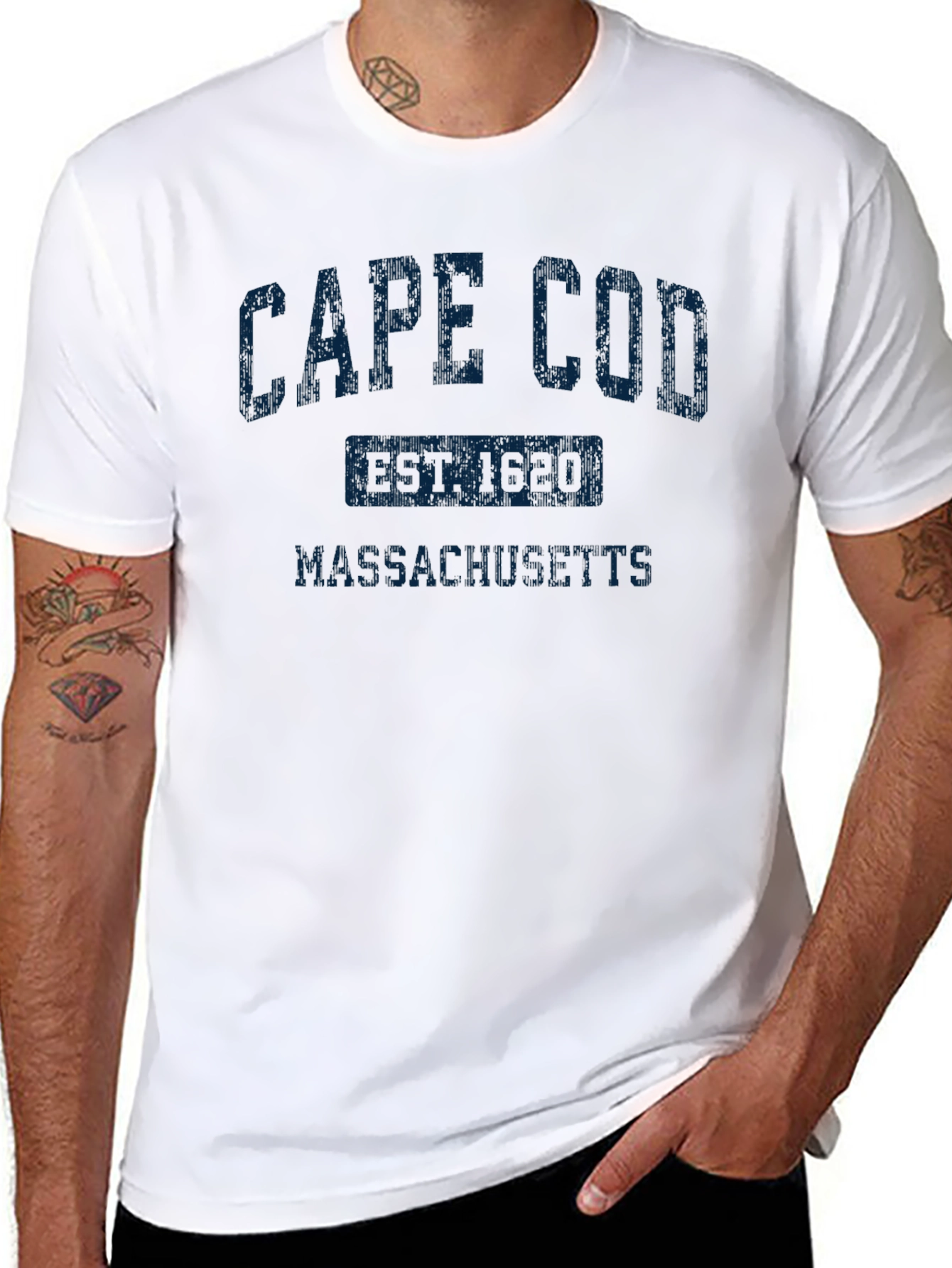 Cape Cod Massachusetts Est. 1620 Black T-Shirt