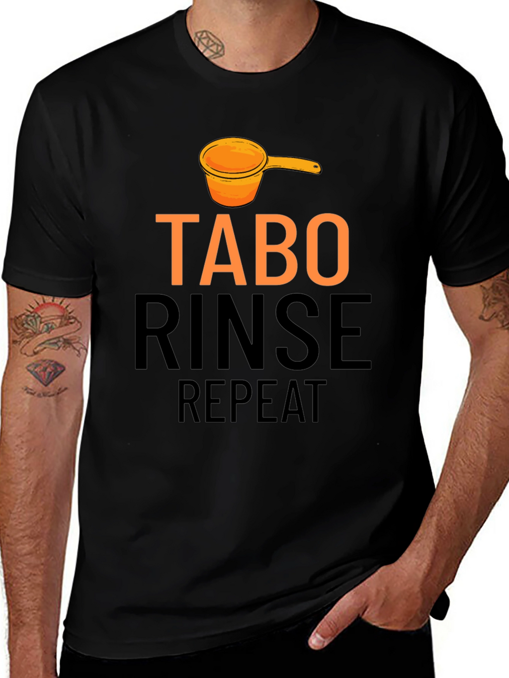 Tabo Rinse Repeat Black Graphic Tee