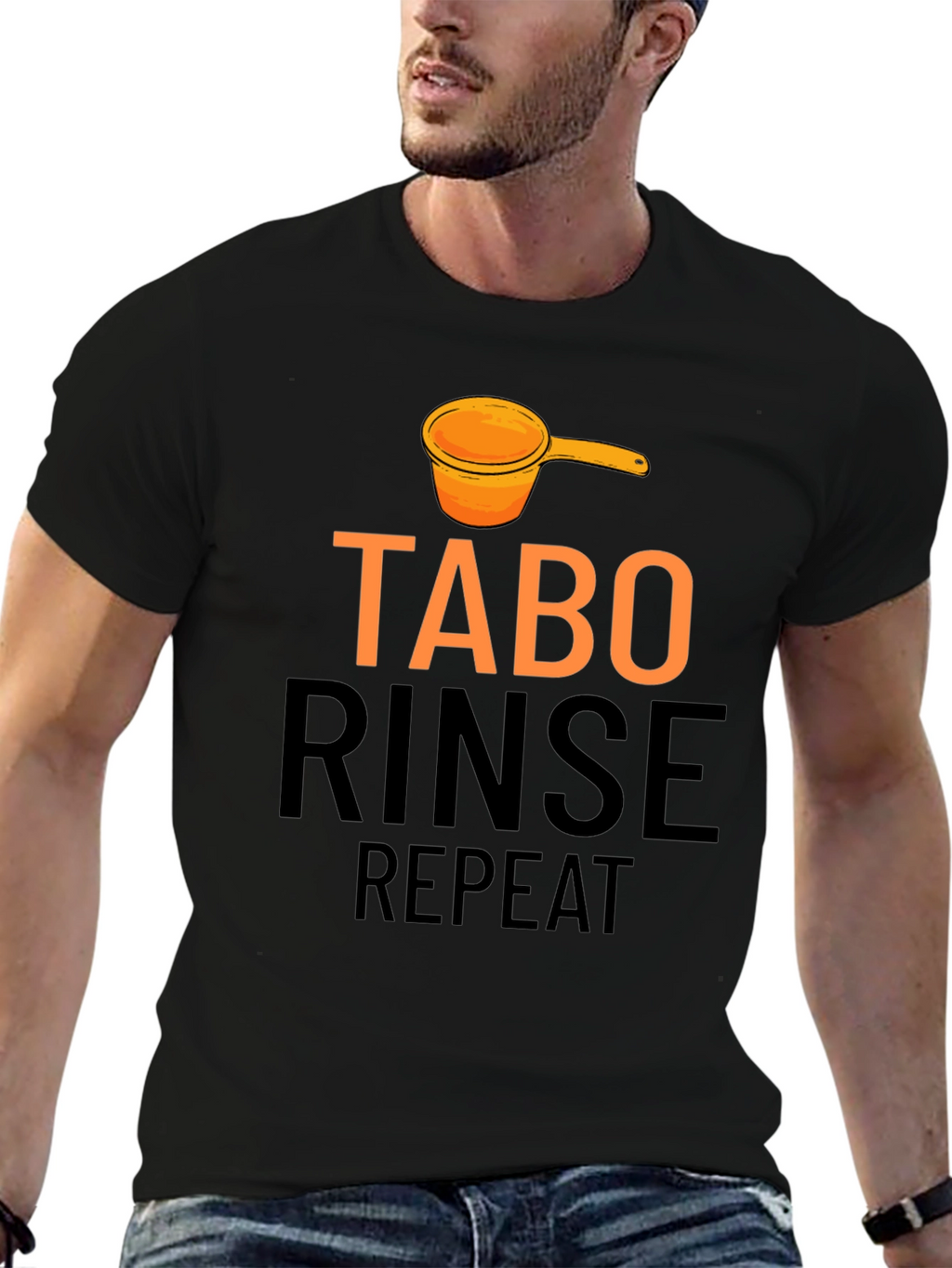 Tabo Rinse Repeat Black Graphic Tee