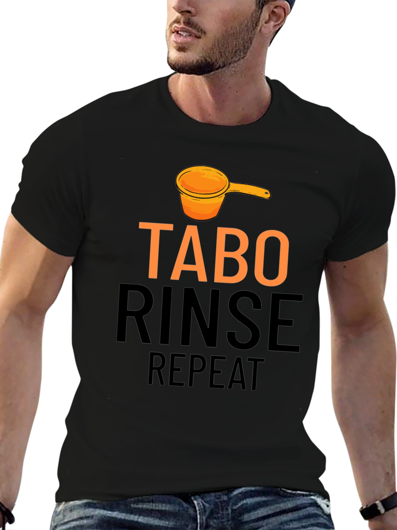 Tabo Rinse Repeat Black Graphic Tee
